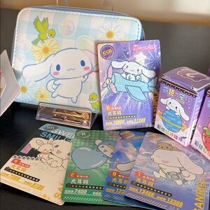 Sanrio Loungfly Cinnamoroll Blue Gingham Daisy Floral Zip Wallet New Collectors